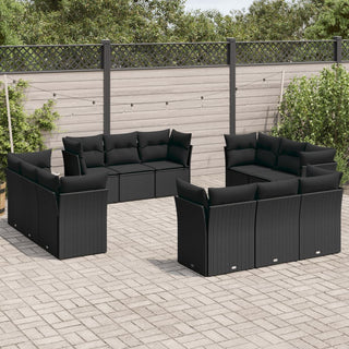 12-Delige Loungeset Met Kussens Poly Rattan