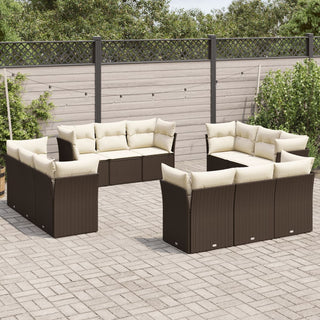 12-Delige Loungeset Met Kussens Poly Rattan