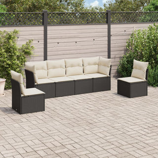 6-Delige Loungeset Met Kussens Poly Rattan