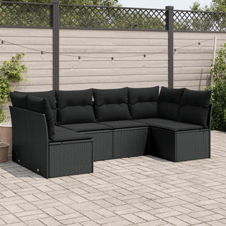 6-Delige Loungeset Met Kussens Poly Rattan