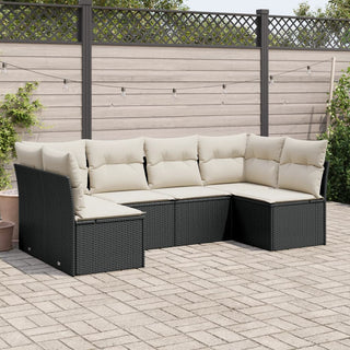 6-Delige Loungeset Met Kussens Poly Rattan