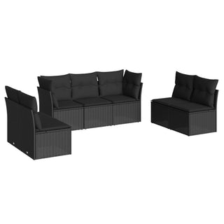 7-Delige Loungeset Met Kussens Poly Rattan