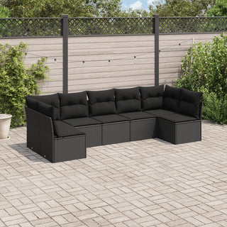 7-Delige Loungeset Met Kussens Poly Rattan