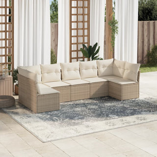 7-Delige Loungeset Met Kussens Poly Rattan