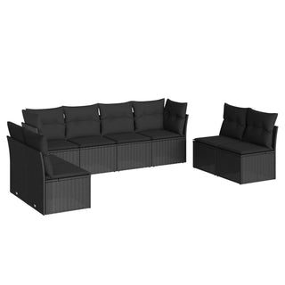 8-Delige Loungeset Met Kussens Poly Rattan