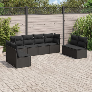 8-Delige Loungeset Met Kussens Poly Rattan