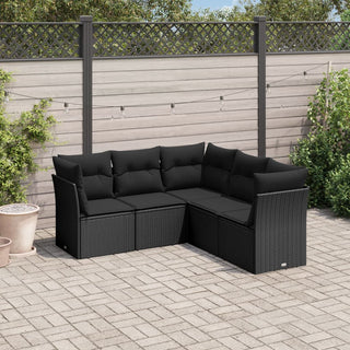 5-Delige Loungeset Met Kussens Poly Rattan