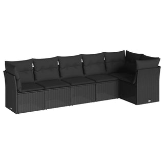 6-Delige Loungeset Met Kussens Poly Rattan