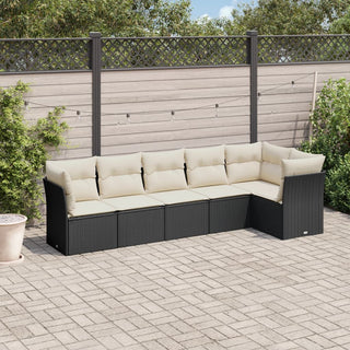 6-Delige Loungeset Met Kussens Poly Rattan