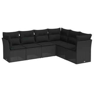 6-Delige Loungeset Met Kussens Poly Rattan