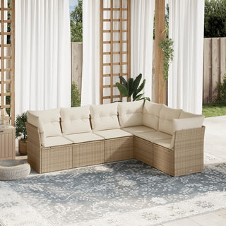 6-Delige Loungeset Met Kussens Poly Rattan