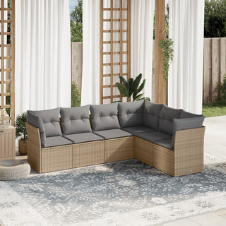 6-Delige Loungeset Met Kussens Poly Rattan