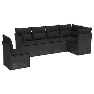 6-Delige Loungeset Met Kussens Poly Rattan