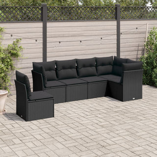 6-Delige Loungeset Met Kussens Poly Rattan