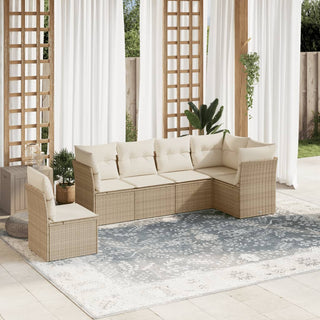 6-Delige Loungeset Met Kussens Poly Rattan