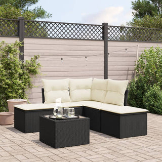 6-Delige Loungeset Met Kussens Poly Rattan