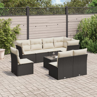 9-Delige Loungeset Met Kussens Poly Rattan