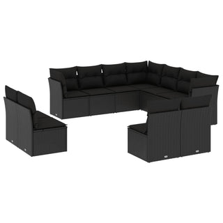 1 Loungeset Met Kussens Poly Rattan