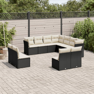 1 Loungeset Met Kussens Poly Rattan