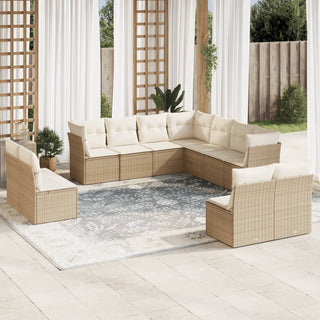 1 Loungeset Met Kussens Poly Rattan