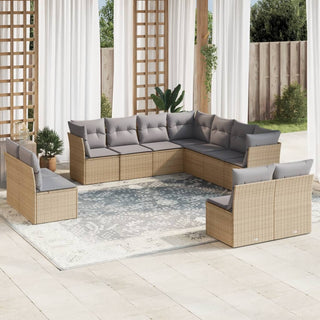 1 Loungeset Met Kussens Poly Rattan