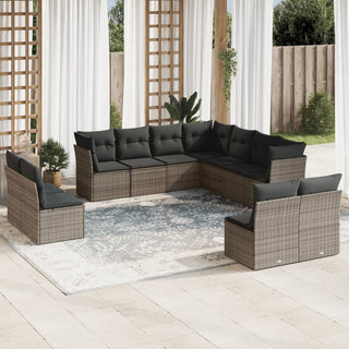 1 Loungeset Met Kussens Poly Rattan