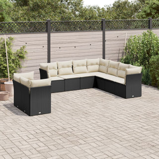 9-Delige Loungeset Met Kussens Poly Rattan