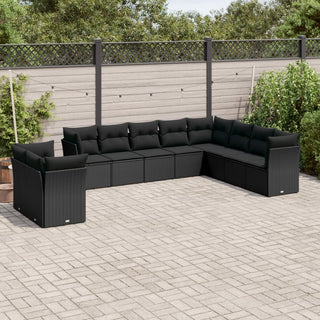 10-Delige Loungeset Met Kussens Poly Rattan