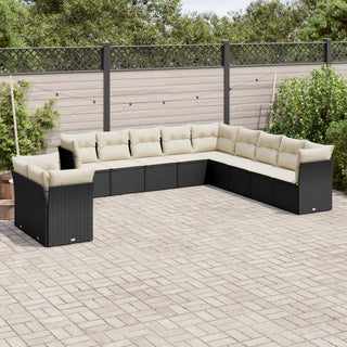 1 Loungeset Met Kussens Poly Rattan