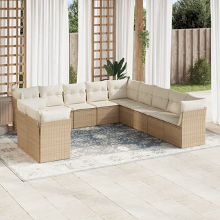 1 Loungeset Met Kussens Poly Rattan