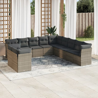 1 Loungeset Met Kussens Poly Rattan