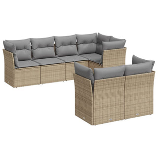 Loungeset Met Kussens Poly Rattan