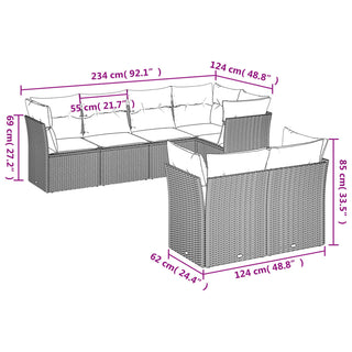 Loungeset Met Kussens Poly Rattan