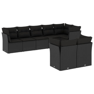 8-Delige Loungeset Met Kussens Poly Rattan