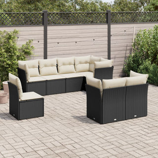 8-Delige Loungeset Met Kussens Poly Rattan