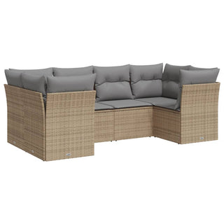 Loungeset Met Kussens Poly Rattan