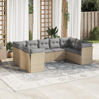 9-Delige Loungeset Met Kussens Poly Rattan