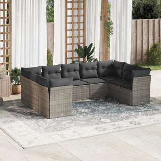 9-Delige Loungeset Met Kussens Poly Rattan