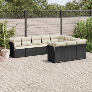 10-Delige Loungeset Met Kussens Poly Rattan