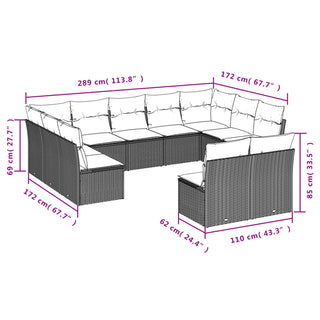 1 Tuinset Met Kussens Poly Rattan