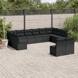 12-Delige Loungeset Met Kussens Poly Rattan