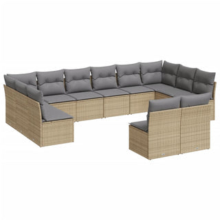 12-Delige Loungeset Met Kussens Poly Rattan