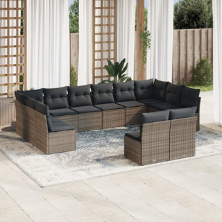 12-Delige Loungeset Met Kussens Poly Rattan