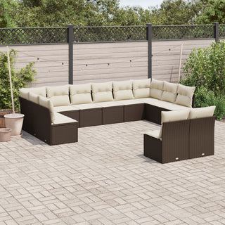 12-Delige Loungeset Met Kussens Poly Rattan