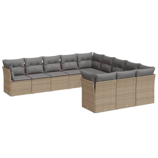 1 Tuinset Met Kussens Poly Rattan