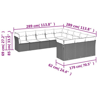 1 Tuinset Met Kussens Poly Rattan