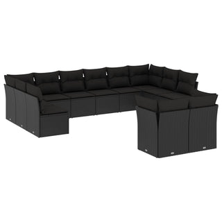 12-Delige Loungeset Met Kussens Poly Rattan