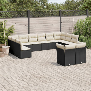 12-Delige Loungeset Met Kussens Poly Rattan