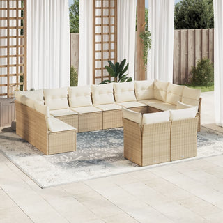 12-Delige Loungeset Met Kussens Poly Rattan