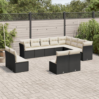 12-Delige Loungeset Met Kussens Poly Rattan